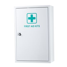 3-Shelf First Aid Cabinet Wall Mounted Medicine Cabinet Emergency Metal Med Box