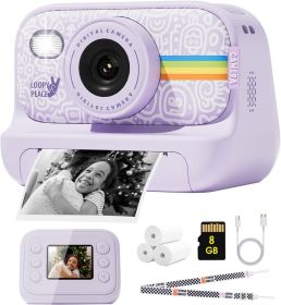 Kids Instant Printable Camera for Birthday Gifts for Boys and Girls Ages 3-12 - 1080P Kids Camera (Color: Violet)