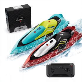 4DRC S5 Fast RC Boat 2.4 GHz 20+ MPH Racing Boats for Pools and Lakes,Remote Control, and  Rechargeable Boat Battery for Adults and Kids (Color: 2 SET(RED+GREEN))